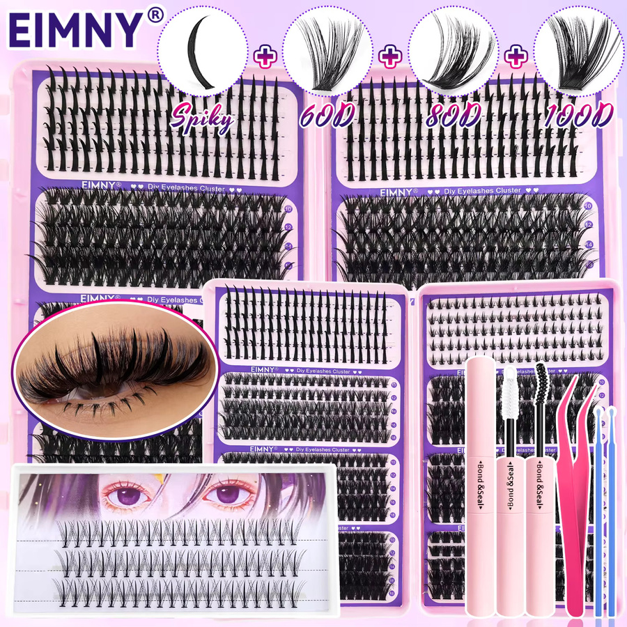 Eimny Wimpernbuch mit Spikes, Black, Unisex, Natürlich - Bild 2