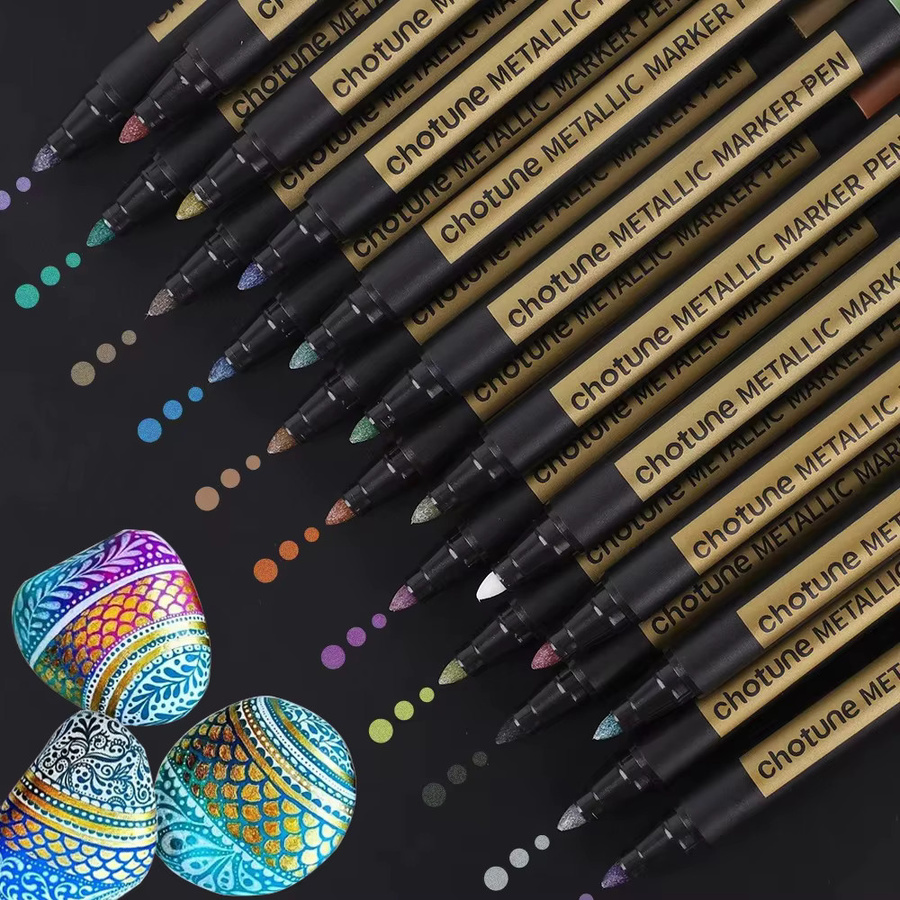 Hopk Permanent-Metallfarbmarker Set mit 20 Farben, wasserfeste Marker für Metall, Gummi und Stoff - Bild 2