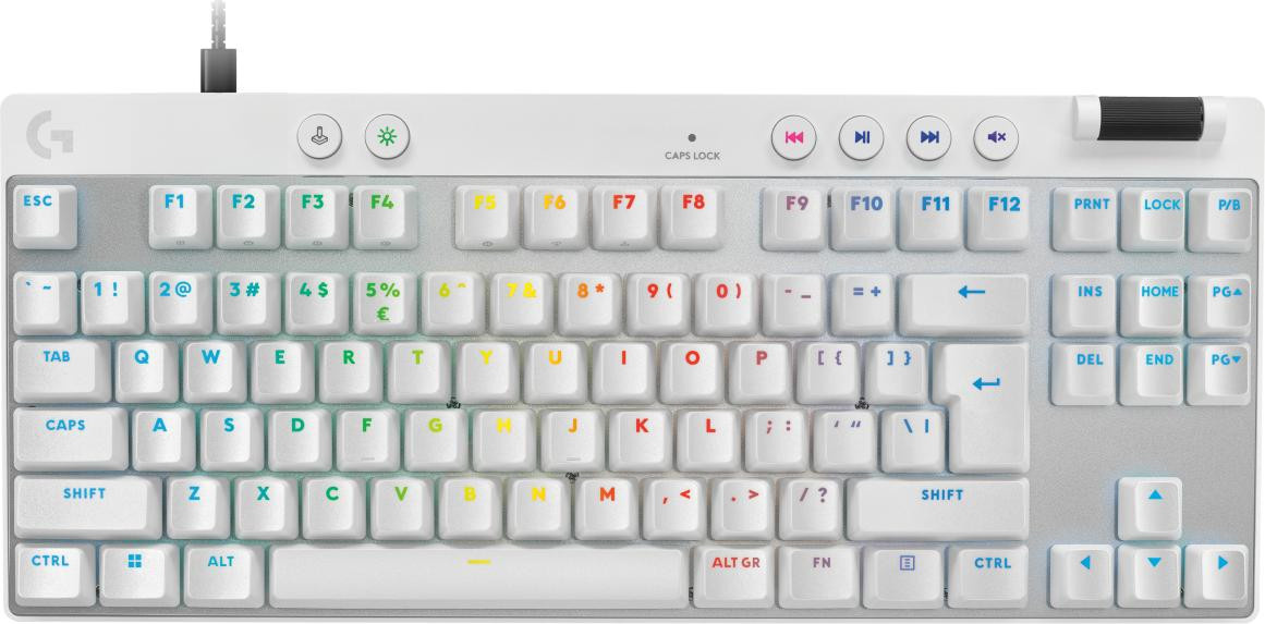 Logitech G PRO X TKL RAPID Kabelfreie mechanische Tastatur mit Magnetic-Mechanical Switches, LED, QWERTY, Weiß - Bild 1