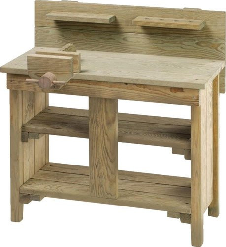 HAPPY PEOPLE Werkbank aus Holz in Beige, B/H/T: 80 x 88 x 42 cm - Bild 1