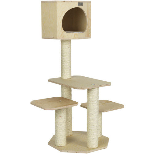 ARMARKAT Kratzbaum Lena in Holzoptik mit Höhle und Sisal, Farbe: Beige/Braun, Höhe: 116 cm - Bild 2