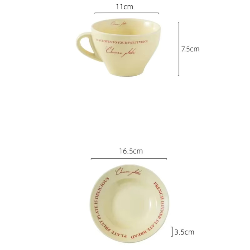 JUSTINLAU Kaffeetassen- und Untertassen-Set aus Keramik im Vintage-Stil, Cremefarben/Beige - Bild 3