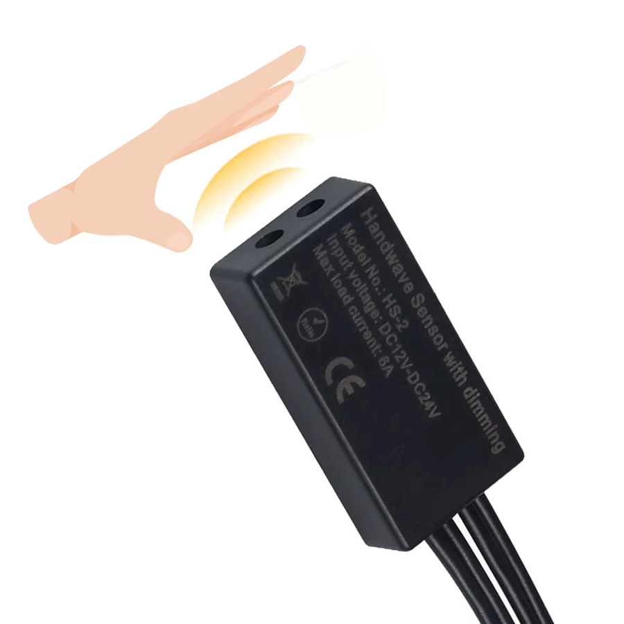 diymore LED-Sensor-Schalter 6A 1CH für Türsteuerung und Schrankbeleuchtung, 12V 24V DC, Anschluss 5,5x2,1mm, Farbe: Schwarz - Bild 1