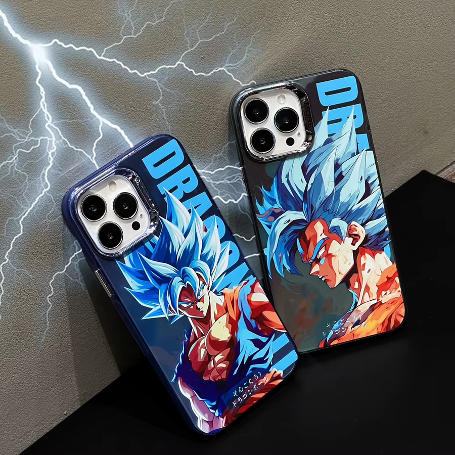 Bandai Dragon Ball Son Goku Saiyan Handyhülle für iPhone 17 16 15 14 13 Pro Max, Stoßfeste Hartschale, Multicolor - Bild 2
