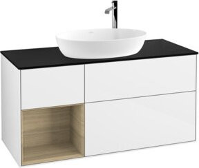 V&B Waschtischunterschrank Finion mit Wandbeleuchtung, Farbe: Weiß lackiert, Breite: 120 cm, Höhe: 50,1 cm, Tiefe: 50,1 cm - Bild 1