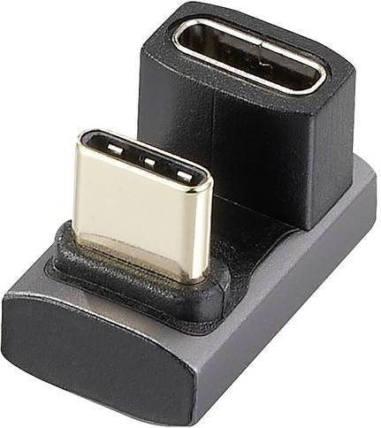 Renkforce USB4 USB-C Adapter RF-3802674 Schwarz mit 180 Grad gewinkelter Buchse für 8K UHD - Bild 1