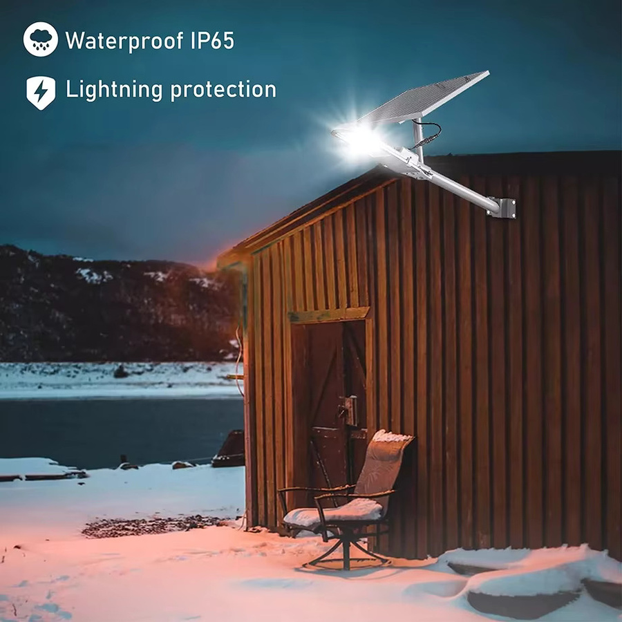 YQCHEZI 200 W Solar-Straßenlaterne aus Aluminium in Silber mit Fernbedienung und LED-Licht für den Garten und Außenbereich - Bild 3