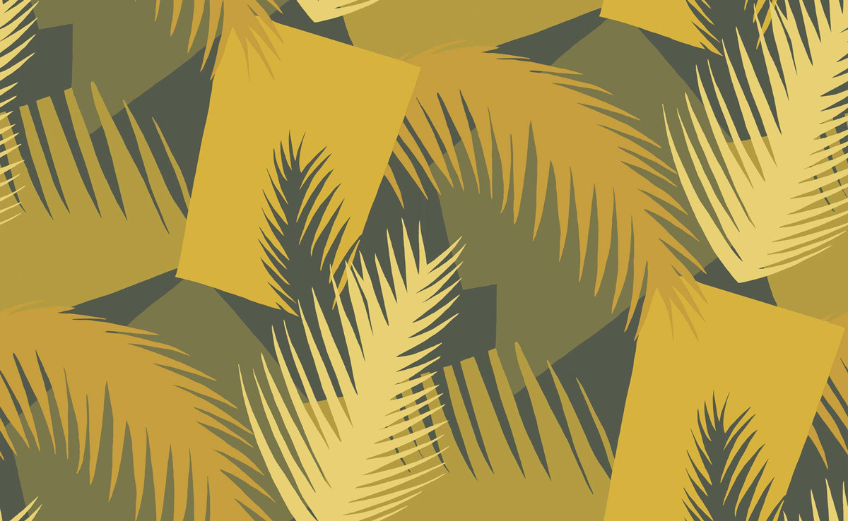 Cole & Son Tapete Deco Palm in Gelb - Bild 1