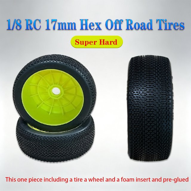Yufung RC Buggy-Reifen, 1/8, 4-teiliges Set, 17 mm Sechskant, Modell F804 - Bild 1