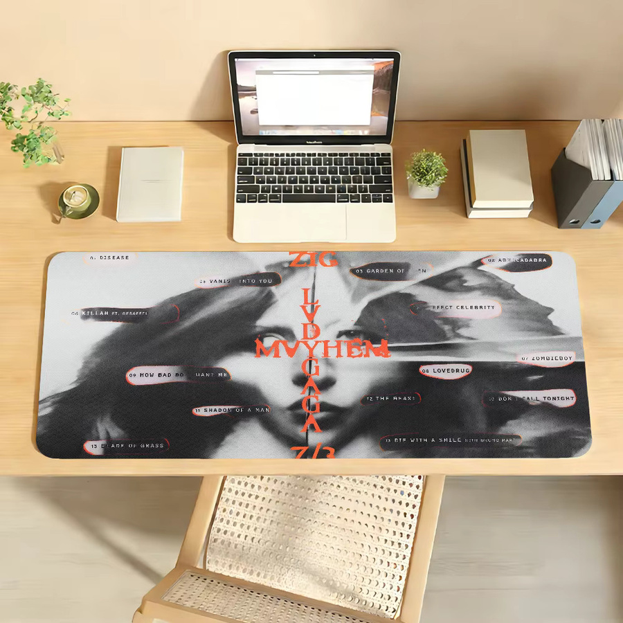 Singer L-Lady Gaga Mauspad, rutschfeste Gaming-Schreibtischunterlage für Laptop und PC, Multicolour - Bild 3