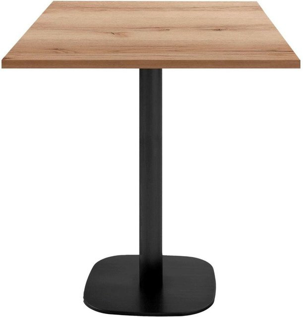 RestooTab Snacktisch Round quadratisch in Eiche Natur mit schwarzem Gestell, B/T/H: 70 x 70 x 93 cm - Bild 1