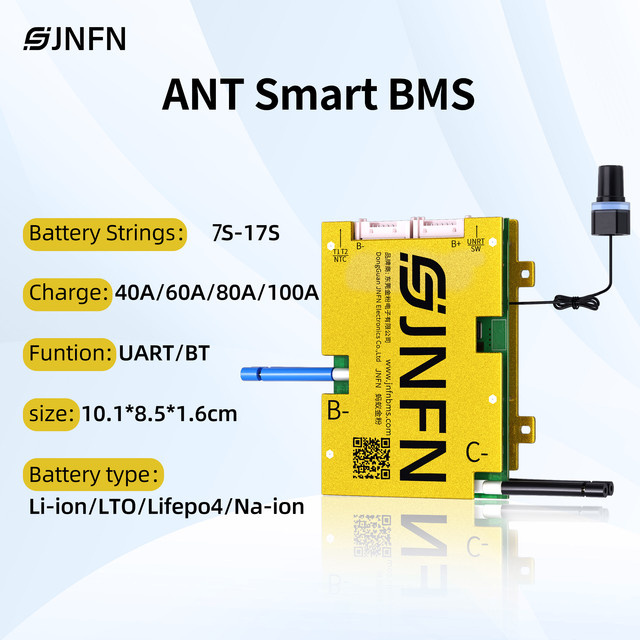 Ant Smart BMS mit Bluetooth für LiFePO4 und Li-Ion Akkus 7-17S (8s 24V bis 16s 48V) - Bild 1