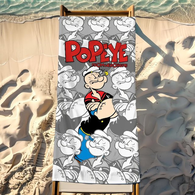 JMG Household Supplies Cartoon Popeye Strandtuch aus Mikrofaser, Multicolour, B/H: 40 x 70 cm - Bild 1
