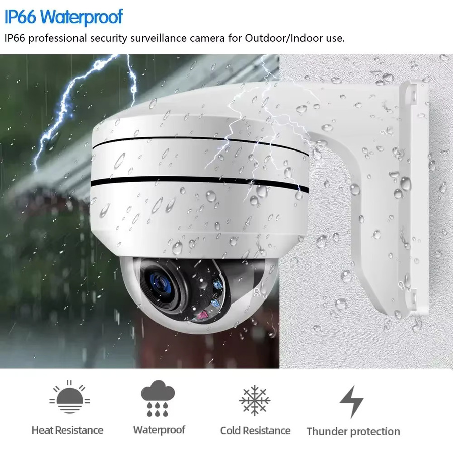 Devoccvo 8MP POE PTZ Sicherheitskamera für Außenbereich mit 4K Auflösung, 12X Optischem Zoom und Menschenerkennung, IP Dome Kamera in Weiß - Bild 4