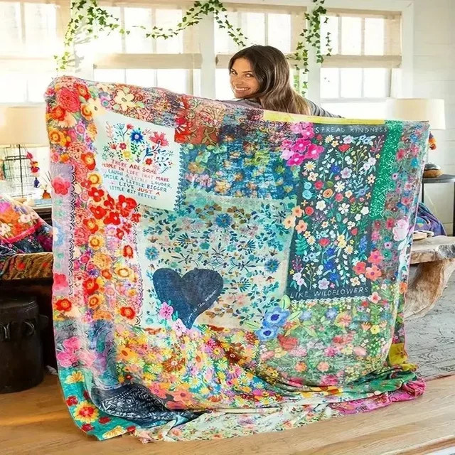 CH CACILLO Flanell-Klimaanlagendecke aus Polyester, doppelseitig bedruckt, weich und leicht, Multicolor - Bild 1