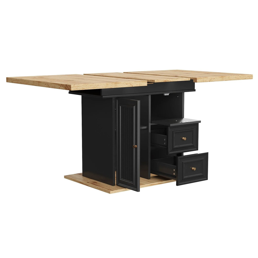okwish Esstisch ausziehbar für Terrasse und Garten in Natur Braun, B/T/H: 110-140 x 80 x 75 cm - Bild 2