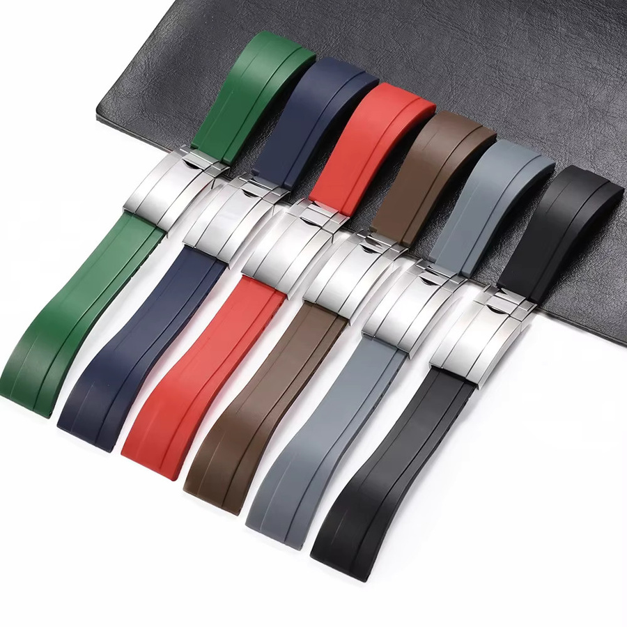 Uhrenarmband Silikon, 20 mm, Edelstahl, Schwarz, Unisex - Bild 3