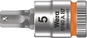 Wera Zyklop Bitnuss 8740 A HF mit 1/4 Zoll Antrieb und Haltefunktion für Innensechskantschrauben, Silber - Bild 1