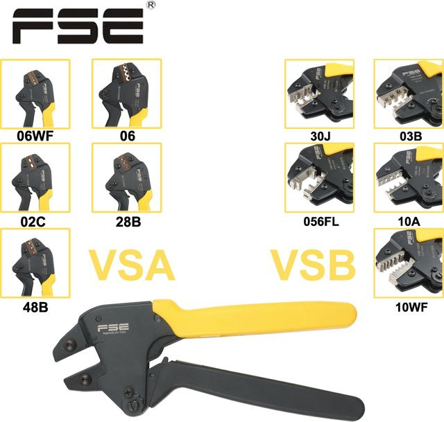 Multifunktions-Crimpzangen-Set für isolierte Kabelschuhe und Aderendhülsen mit VSA-28B und VSB-30J Werkzeugen - Bild 1