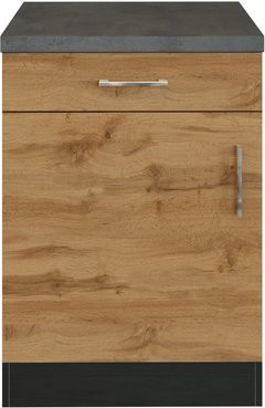 HELD MÖBEL Unterschrank Bologna in Braun mit Schranktüren und Schubladen, B/H/T: 50 x 85 x 60 cm - Bild 1