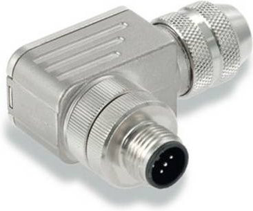 Weidmüller Sensor-Aktor-Steckverbinder M12 Stecker unkonfektioniert gewinkelt Polzahl 4 Farbe Silber - Bild 1