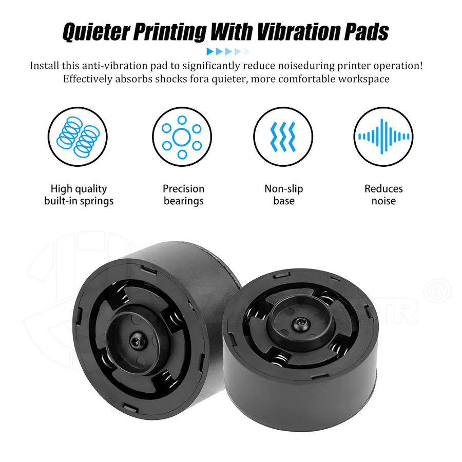 ZANYAPTR Anti-Vibrations-Fußpolster Stoßdämpfer in Schwarz für Bambu Lab X1 P1 P1S P2S X2D, Snapmaker U1 und Anycubic Kobra S1 - Bild 3