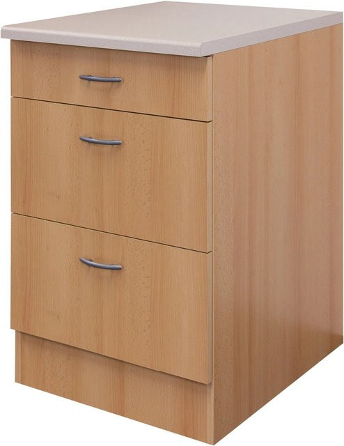 Flex-Well Classic Küchen-Auszugsunterschrank Nano Buche, Breite: 60 cm, Höhe: 85 cm, Tiefe: 38 cm - Bild 1