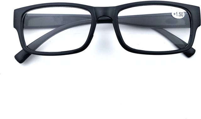 KLASSNUM Lesebrille, Unisex, Vollrand, rechteckig, Kunststoff, schwarz - Bild 1