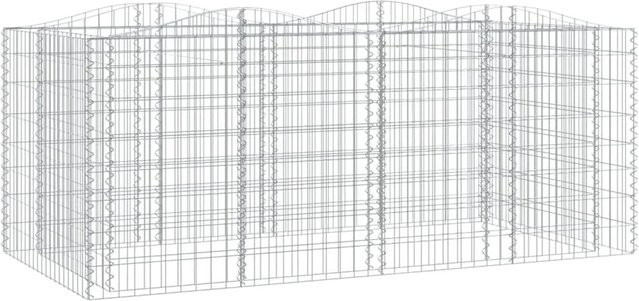 furnicato Gabionen-Hochbeet mit Hochbogen aus verzinktem Eisen in Silber, B/T/H: 200 x 100 x 100 cm - Bild 1