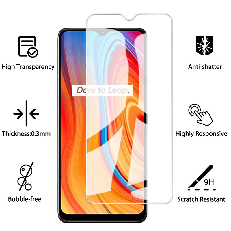 3er-Pack Displayschutzfolie aus gehärtetem Glas für Realme C31 C35 C11 C21 C21Y C25 C20 C15 C12 V30 in Transparent - Bild 2