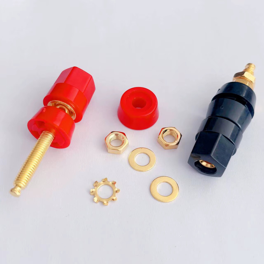 Bananenstecker Adapter Set mit 4mm Stecker und 3,5mm Klinke in Schwarz und Rot - Bild 3