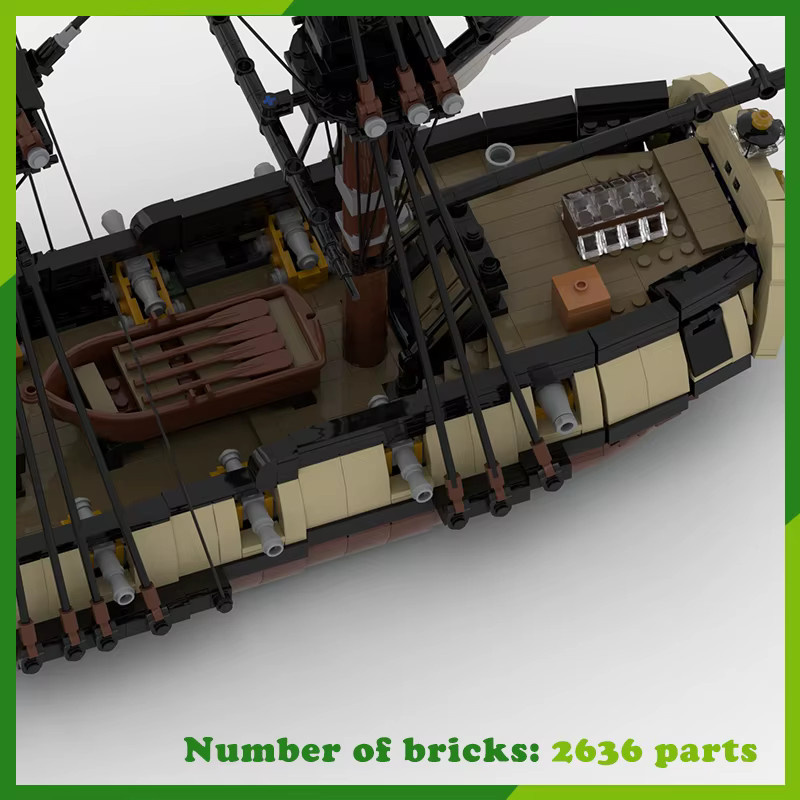 MOCBUILDING MOC Bausteine Schiff Set mit 2636 Teilen, Kreatives DIY Modell eines Kriegsschiffs in Multicolour - Bild 3
