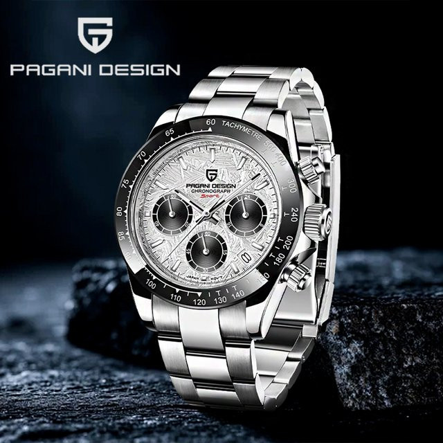Pagani Design Chronograph, Quarz, Edelstahl, Schwarz, Herren - Bild 1