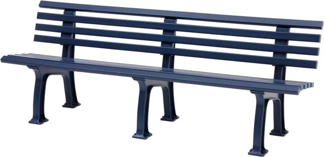 PROREGAL Gartenbank Antigua 4 Sitzer in Blau aus UV-beständigem Witterungskunststoff, H x B x T: 74 x 200 x 54 cm - Bild 1