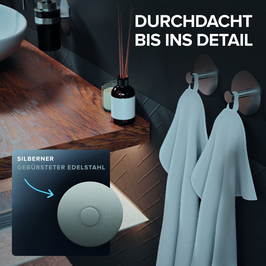 ovimar Handtuchhaken Hirstholm aus Edelstahl in Silber Chrom-Optik - Bild 2