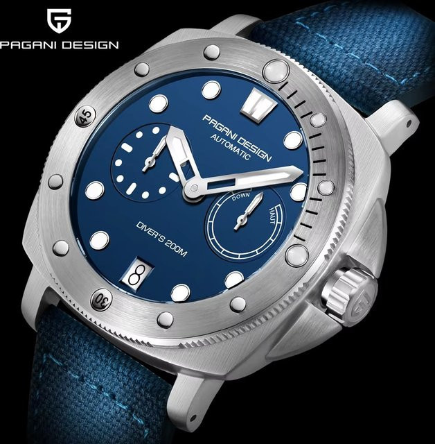 PAGANI Design Armbanduhr Automatik, Edelstahl, 41 mm, Herren, Blau - Bild 1