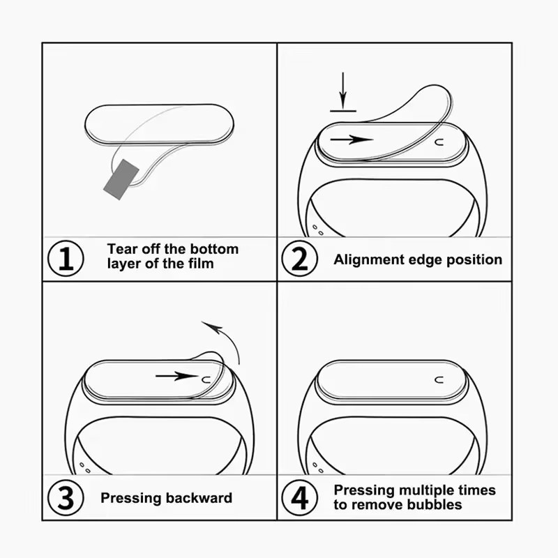 TINUORA 3D gebogener Displayschutz für Xiaomi Mi Band 4, 5, 6, 7, 8, transparente Schutzfolie für deine Smartwatch - Bild 4