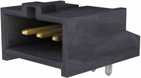 Molex Einbau-Stiftleiste Standard Schwarz mit Goldkontakten, 3 Polzahl, Rastermaß: 2.54 mm - Bild 1