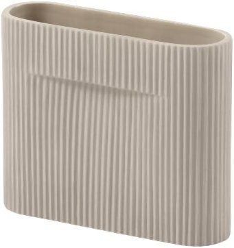 Muuto Ridge Vase aus Keramik in Beige mit Streifenmuster - Bild 1
