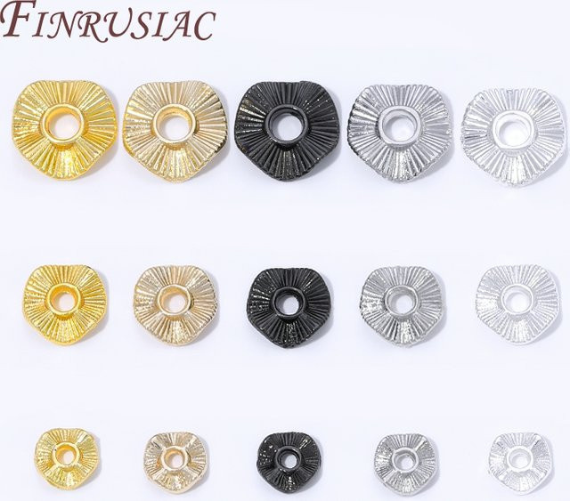 FINRUSIAC Abstandsperlen, 18 Karat vergoldet, Metall, rund, flach - Bild 1