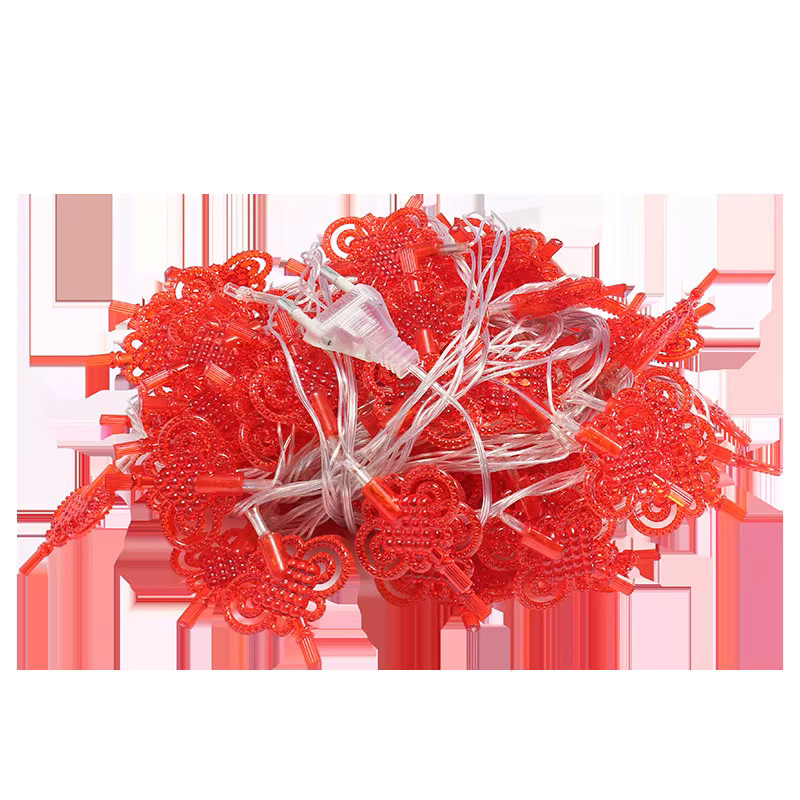 EACH PARTY LED-Lichterkette mit roten chinesischen Laternen und Knoten, batteriebetrieben, 3 m Länge mit 20 Lichtern - Bild 2