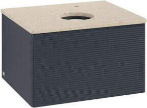 V&B Waschtischunterschrank Antao mit Frontstruktur und Beleuchtung, Farbe: Mattweiß lackiert, B/T/H: 60 x 36 x 50 cm - Bild 1
