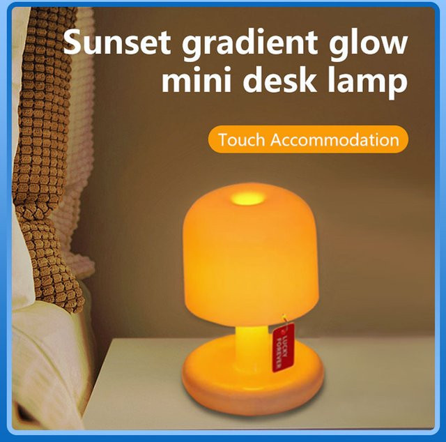 GGBEE LED Mini-Tischlampe Sonnenuntergang als wiederaufladbares Stimmungslicht für Schlafzimmer und Dekoration, B/T/H: 10,6 x 7,5 cm - Bild 1