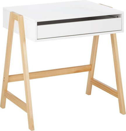 Bessagi Kids Kindertisch Pino in Weiß, Echtholz und MDF, B: 60 cm, T: 45 cm