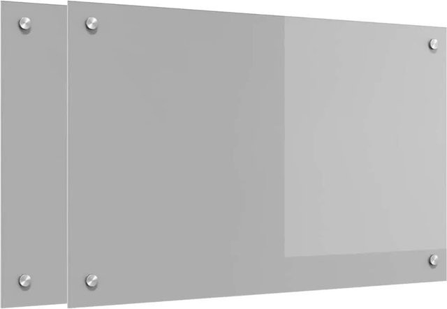 vidaXL Küchenrückwand aus gehärtetem Glas, 2 Stück, Hellgrau, B: 80 cm, H: 50 cm - Bild 1