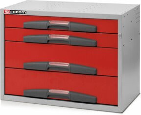 Facom Regal mittel tief mit 4 Schubladen in Rot F50000072 - Bild 1