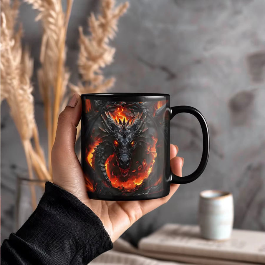 Keramikbecher Dunkler Drache von Light Magic in Schwarz mit Fantasy-Design - Bild 5