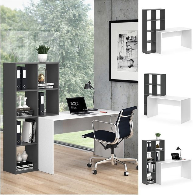 Vicco Schreibtisch Mara mit Regal Raumteiler als Computertisch und Arbeitstisch für dein Büro - Bild 1