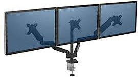 Fellowes Platinum Dreifach Monitorarm für bis zu 27 Zoll, Schwarz, VESA 75x75 mm, mit USB-A Anschlüssen - Bild 1
