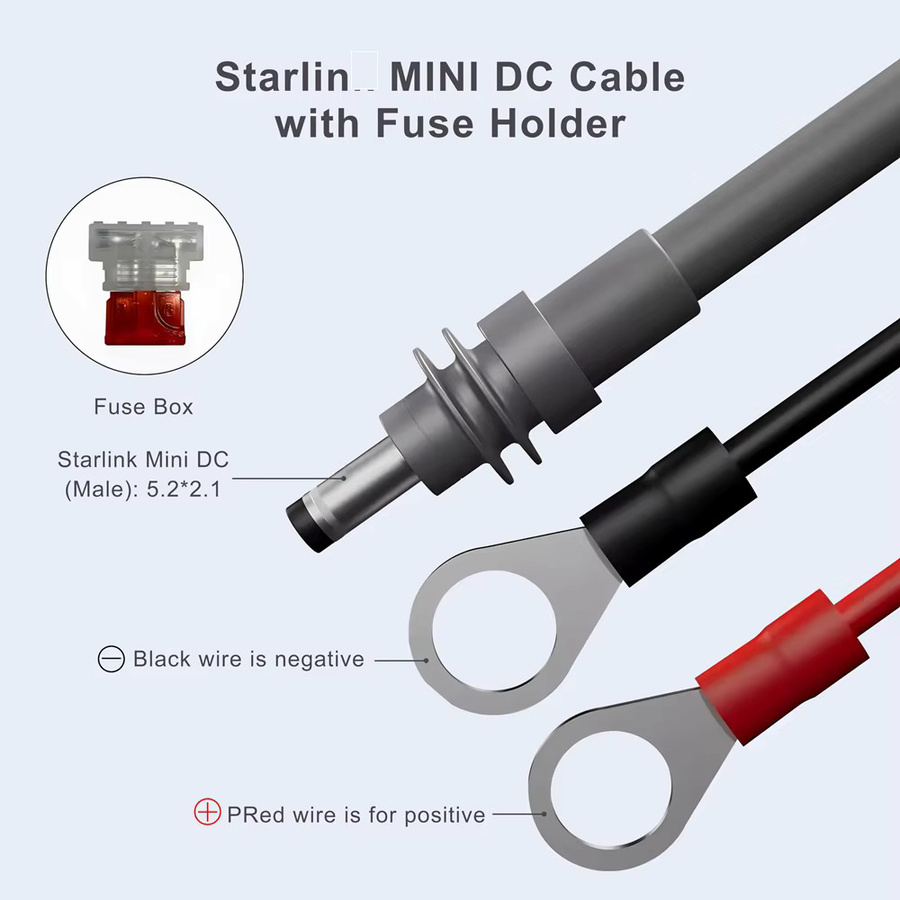 SZKOSTON DC-Steckverbinder Verlängerungskabel für Starlink Mini, 18AWG Stromkabel mit O-Ring für Camping, Wohnmobil und LKW - Bild 3